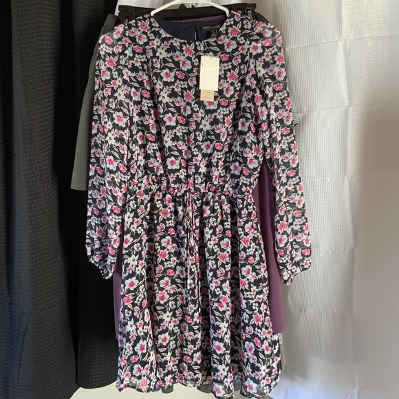 🔆NWT BANANA REPUBLIC LS FLOUNCE FNF WARM CONBO DRESS SZ S - Picture 13 of 16